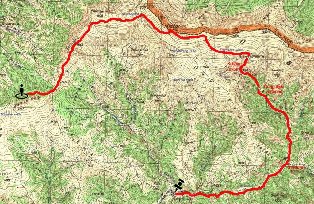 Babin zub - Midžor - Štavljenska vrela - Vodopad Koljčin skok - Dolina ...